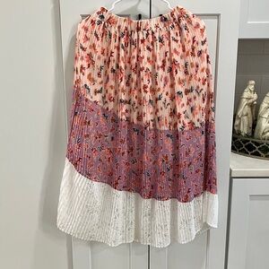 Anthropologie Laia Women's Boho Floral Lace Polyester Viscose Lined Maxi Skirt